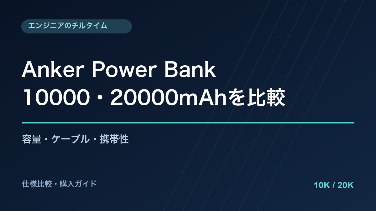 Anker 10000mAhとZolo 20000mAhの容量・重さ比較